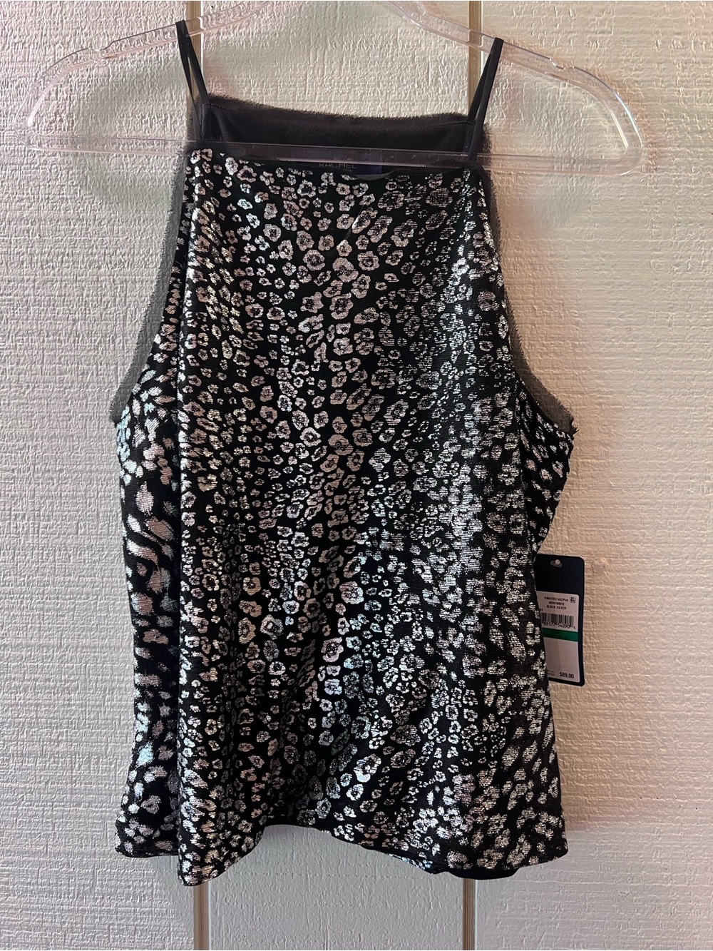 RACHEL Rachel Roy Black & Silver shimmer tank
